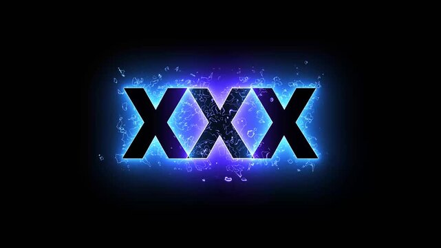 Neon 3x word text computer using saber animation with black background.