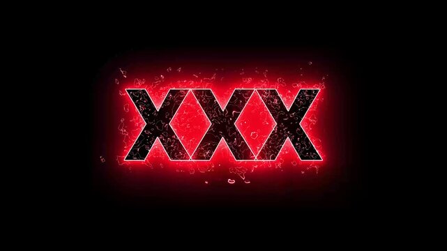 Neon 3x word text red color saber animation with black background.