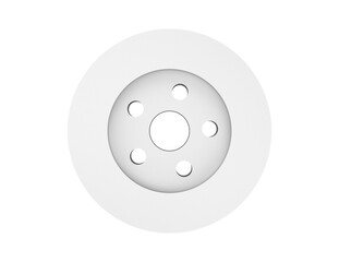 High-resolution 3D rendered gray metallic pulley with five bolt holes and a central axle bore,...