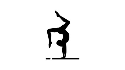 acrobat symbol, black isolated silhouette