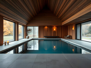 a minimalist indoor swimming pool