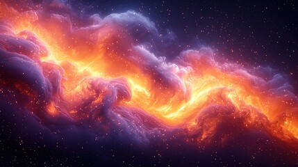 Obraz premium Deep Space Nebula Cloud with Swirling Smoke and Stars, Glowing Colors Cinematic Lighting High-Resolution Detailed Illustration 