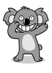 illustration of a koala celebrating