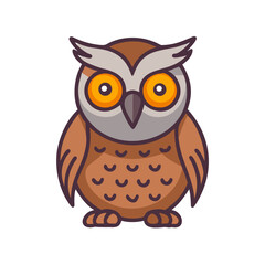 Eagle Owl Vector Icon - Minimalist SVG Wildlife Illustration