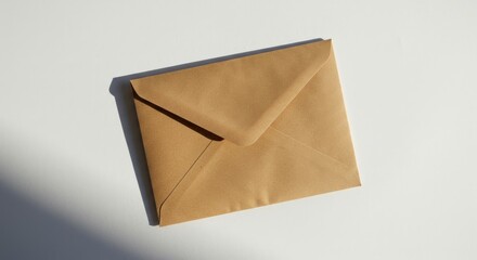 Light brown envelope on a white surface
