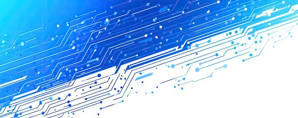 Abstract circuit board design in blue and white