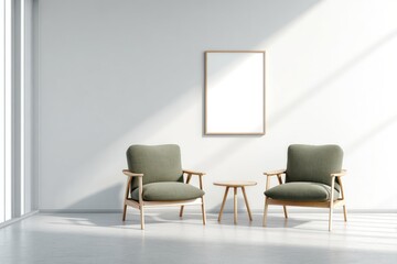 Modern minimalist living room mockup