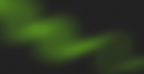 Dark black and green retro grainy texture background. Abstract vintage vibrant gradient color aurora with blurry effect black backdrop.