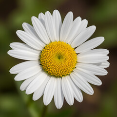 Fototapeta premium Stunning white daisy with vibrant yellow center glows with natural beauty and fresh spring renewal