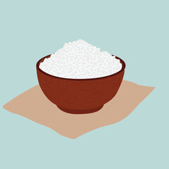 rice in a bowl. The cooked rice in a bowl 