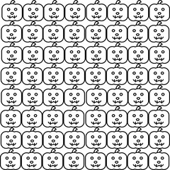 Obraz premium Pumpkin seamless pattern. Black and white background. Vector illustration.