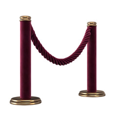 Burgundy velvet rope barrier