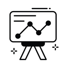 Trendy glyph icon for sales pitch presentation chart