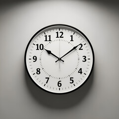 Modern analog wall clock showing 10:10, perfect for time management and deadline focus.