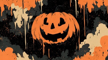 halloween pumpkin on black background