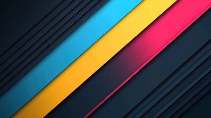 Obraz premium Modern abstract background with colorful diagonal layers and shadows