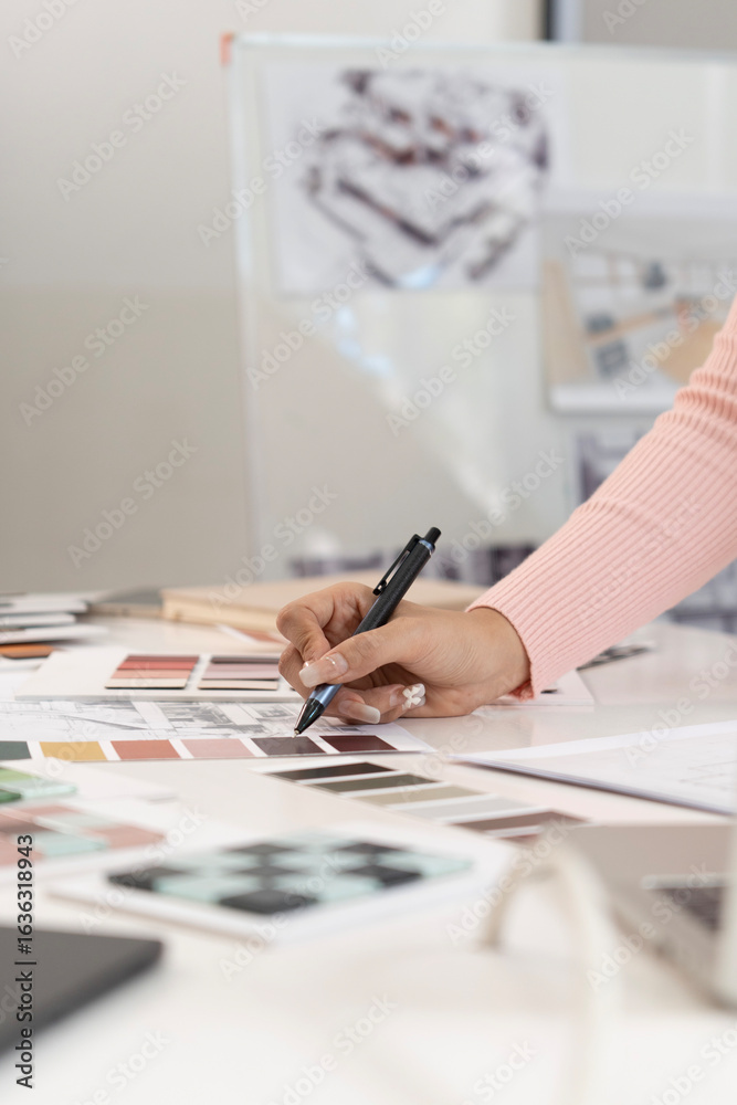 Wall mural creative web designer planning ui application and developing digital template