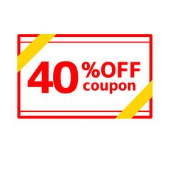 Transparent 40 Percent OFF Coupon Illustration PNG