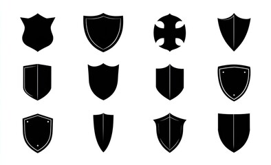 Collection of various shield shapes