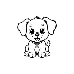 Fototapeta premium Adorable Cartoon Puppy with 