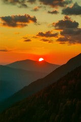 Obraz premium sunset in the mountains