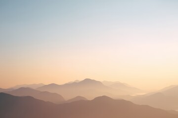 Fototapeta premium Serene Landscape of Soft Hills Under a Calm Sunrise Sky