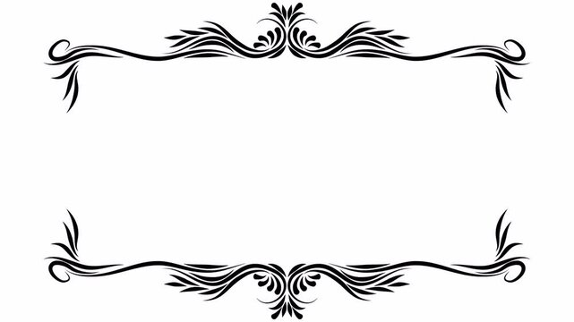 Growing floral corner border animation. Video clip with alpha channel.