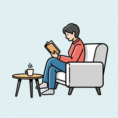 Cozy Reading Session with Hot Drink
