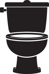 Modern Toilet Silhouette Vector | Black Bathroom Fixture Illustration Vector Format