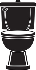 Modern Toilet Silhouette Vector | Black Bathroom Fixture Illustration Vector Format
