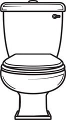 Modern Toilet Silhouette Vector | Black Bathroom Fixture Illustration Vector Format