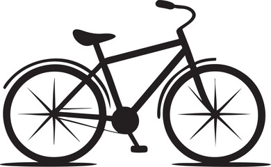 Classic bicycle silhouette vector icon. Simple black and white graphic of a city bike for transportation, sport, and a healthy lifestyle. Isolated monochrome illustration of a cycle.