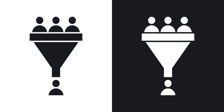 sales conversion icon flat, silhouette, vector illustrations. flat glyph designs