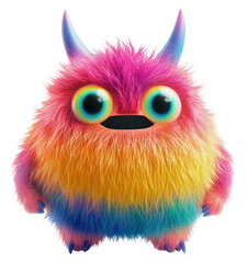 Naklejka premium PNG Happy monster illustration colorful creature.