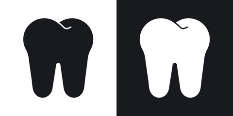 Tooth icon flat, silhouette, vector illustrations. flat glyph designs