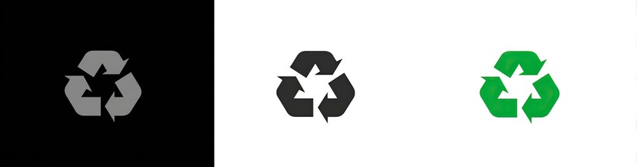 Fototapeta premium Recycling symbol in three variations