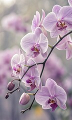 Soft mauve orchid bloom pattern. AI GENERATED.  
