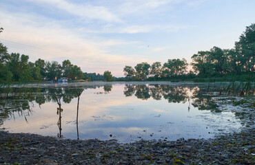 view on beautiful landscape with water