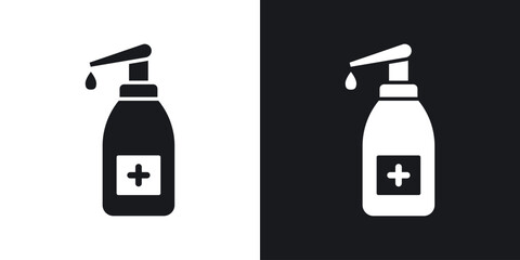 Sanitizer icon flat, silhouette, vector illustrations. flat glyph designs