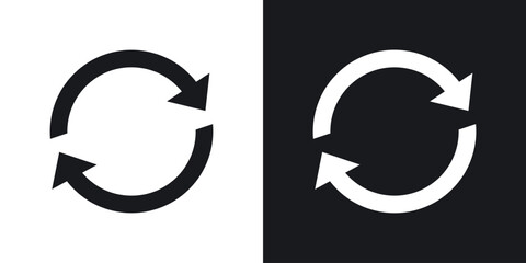 Repeat icon flat, silhouette, vector illustrations. flat glyph designs