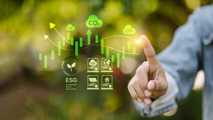 ESG CO2 Reduction Data Visualization for Sustainable Business