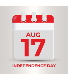 indonesia independence day august 17 in 3D calendar icon 