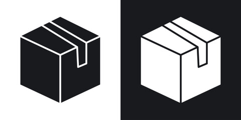 Package icon flat, silhouette, vector illustrations. flat glyph designs