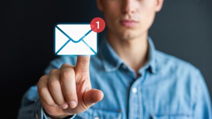 New Email Notification, illustrating modern digital communication and unread messages