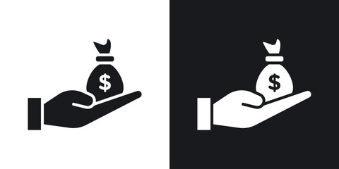 Investment icon flat, silhouette, vector illustrations. flat glyph designs