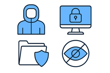 Security concepts illustrated with icons representing digital safety, privacy, and protection in a modern context