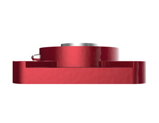 Durable Red Pillow Block Bearing Unit: Precision Mechanical Component Isolated HD PNG, Essential for Manufacturing, Industry 4.0 Automation, and Robust Industrial Equipment Maintenance and Assembly.