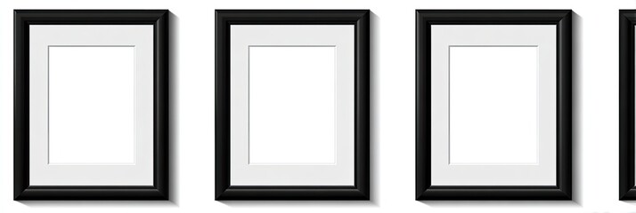Four black picture frames