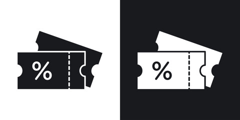 Coupon icon flat, silhouette, vector illustrations. flat glyph designs