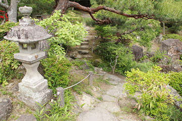 japanese garden in a buddhist (?) temple (rinnoji) in sendai in japan 